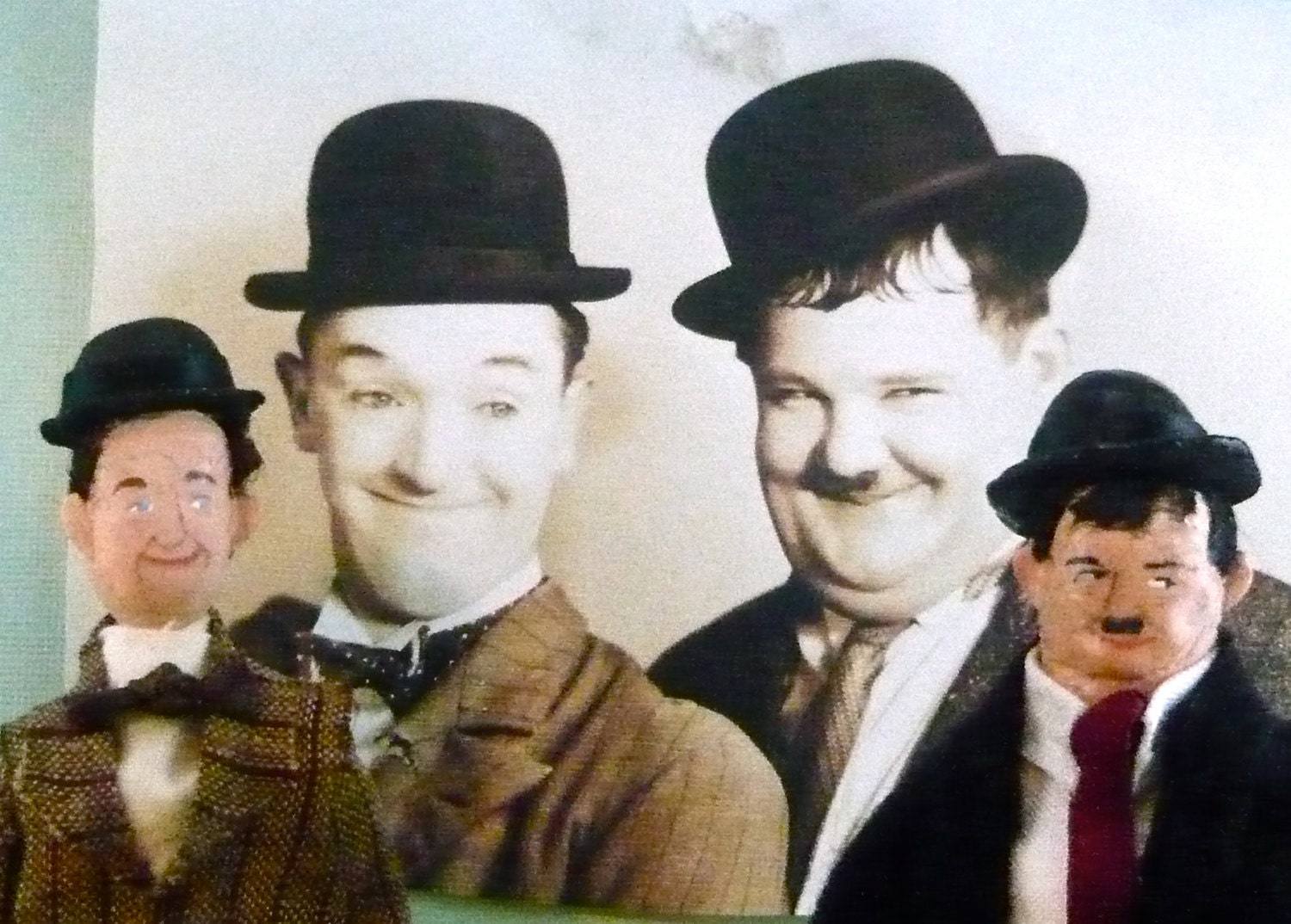 Laurel and Hardy Miniature Doll Art Set Old Hollywood