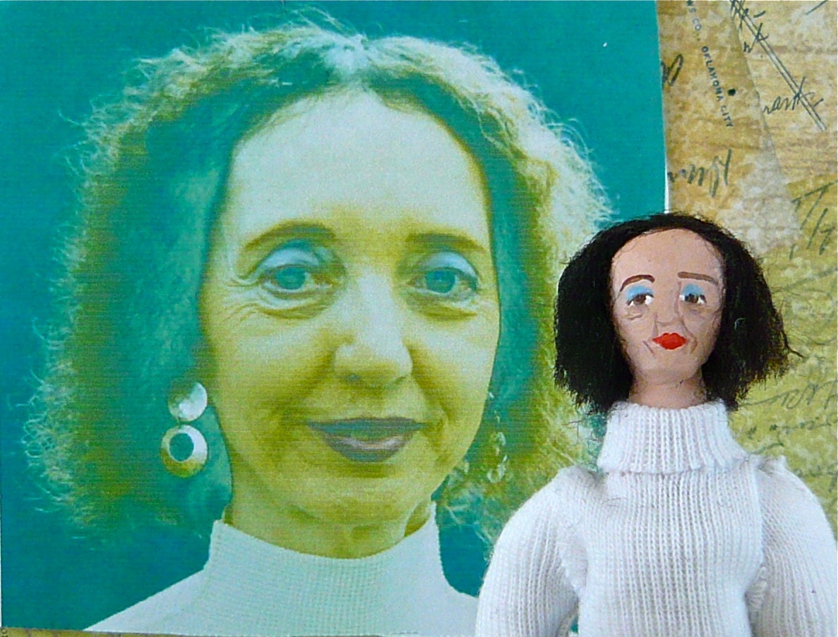 Joyce Carol Oates Doll MIniature Art American Author Art Collectible