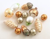 Glass Beads Mushrooms Acrons Pinecones