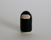 Miniature Ninja ceramic clay pottery figure