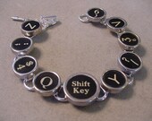 Typewriter key jewelry Bracelet - BASIC BLACK Random Mix Typewriter key bracelet