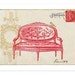 Red Chair, Art Print, French, Giclee, Regency, Chaise Lounge, sofa, vintage furniture, collage