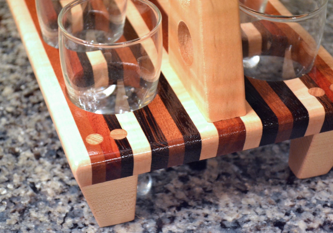 6 Handmade Wood Mini Brew Beer  6 Packs  - The Black and Tan - Beer Carrier - Perfect for Wedding Party