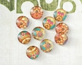 10pcs handmade assorted texture round clear glass dome cabochons 12mm (12-0794)