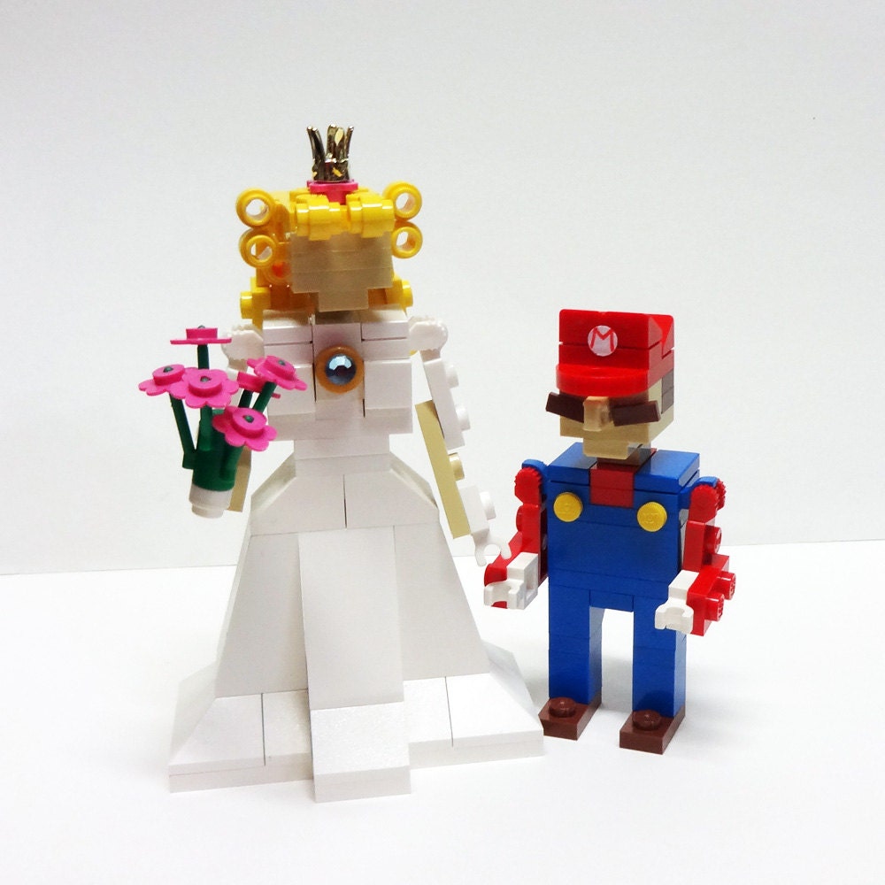 Mario and Princess Peach Wedding Cake Topper