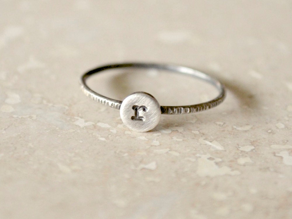 Silver Initial Ring