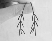 Black Hemlock Dangle Post Earrings