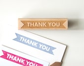 Thank You Rubber Stamp, Original Modern Typographic Design (Wood Mounted)