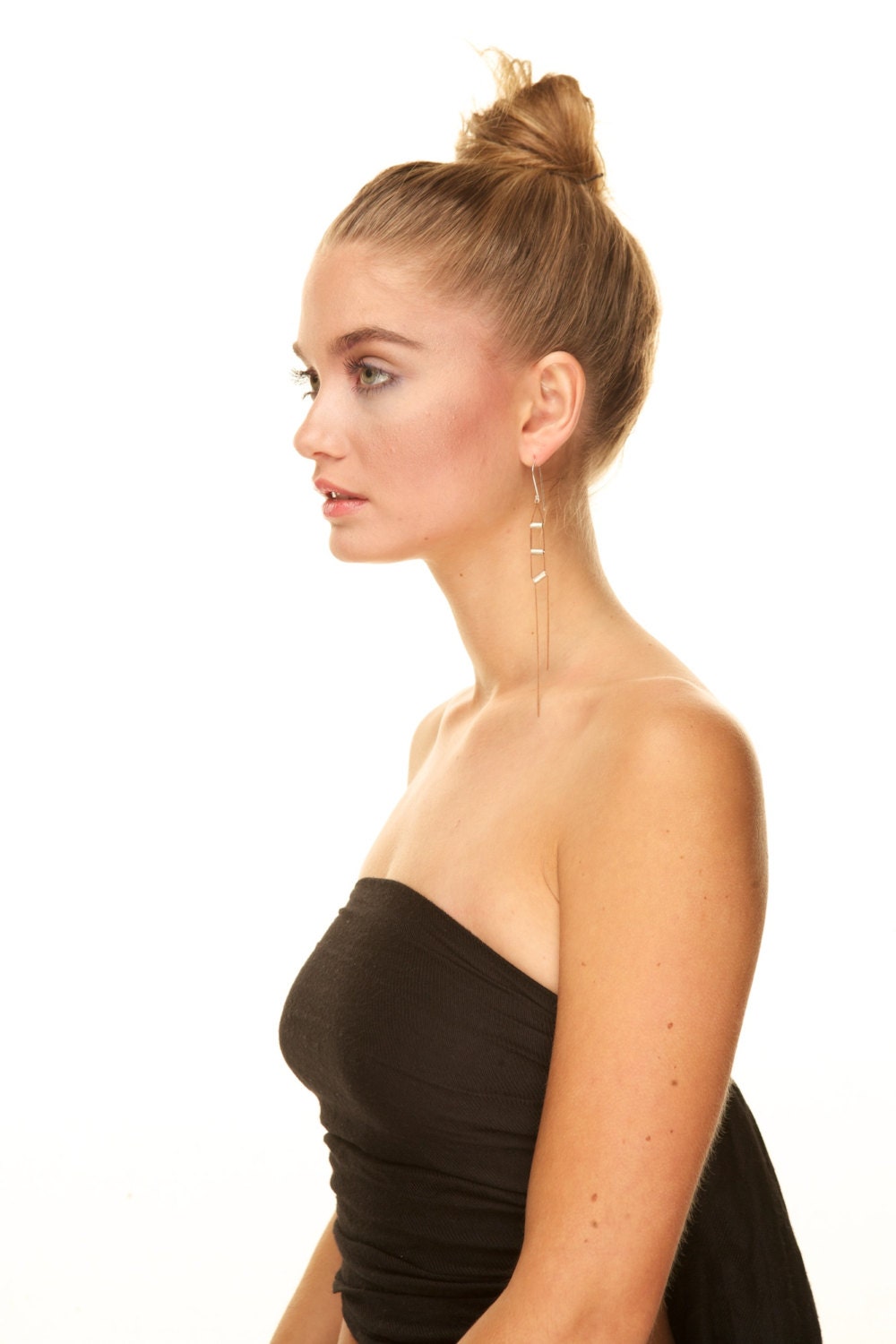 Draped chain earrings - woven - african trade beads