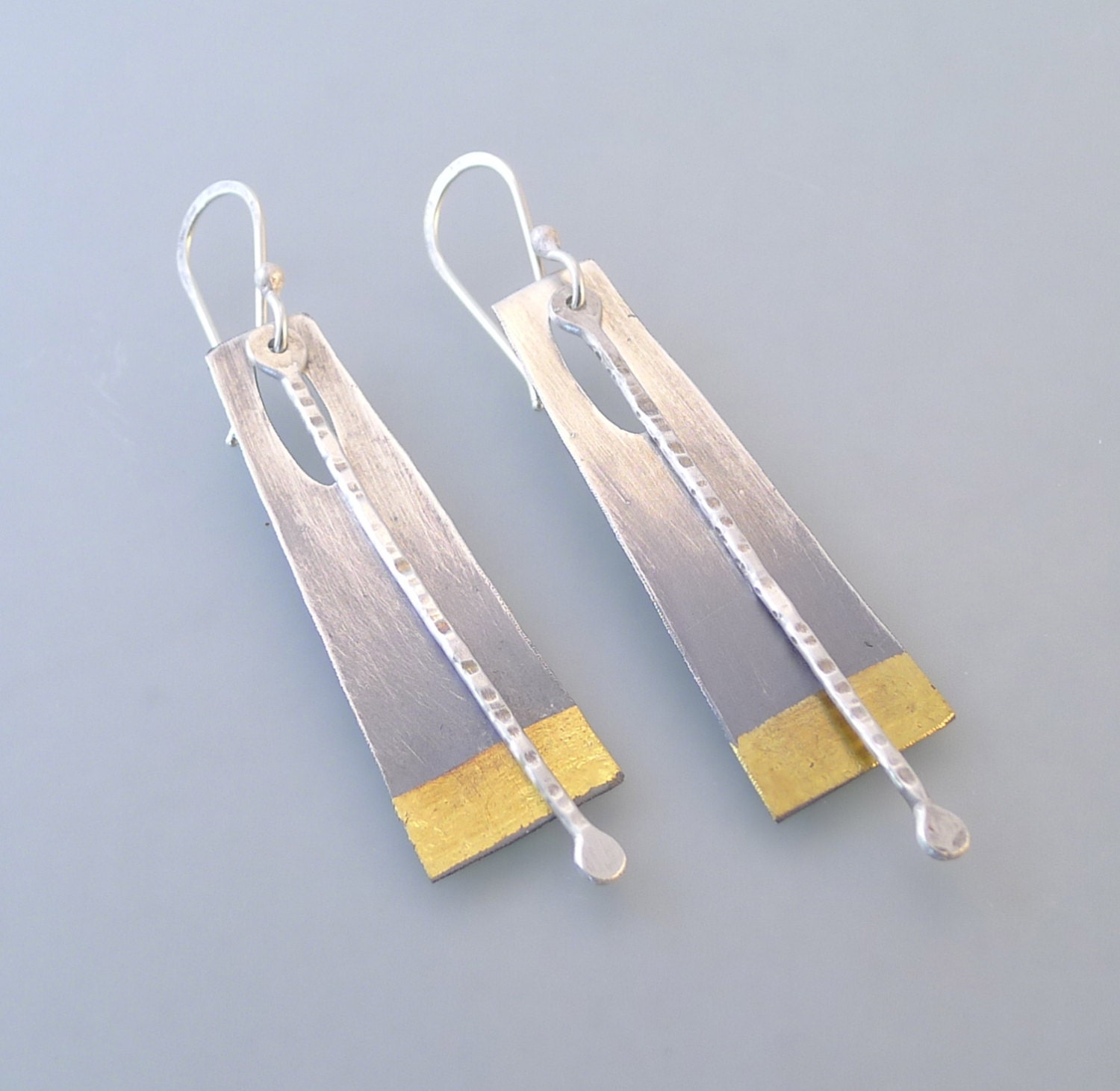 Keum-boo Sterling Silver and 24K Gold Earrings - E1800