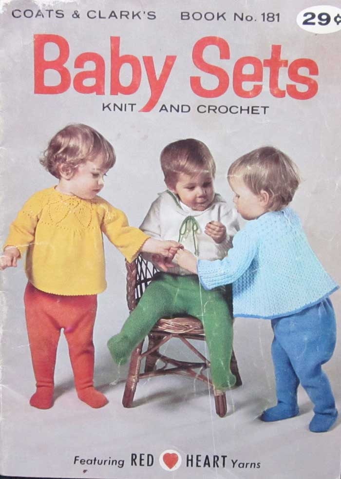 Vintage Coats Clark Baby Sets Knit Crochet Pattern Book