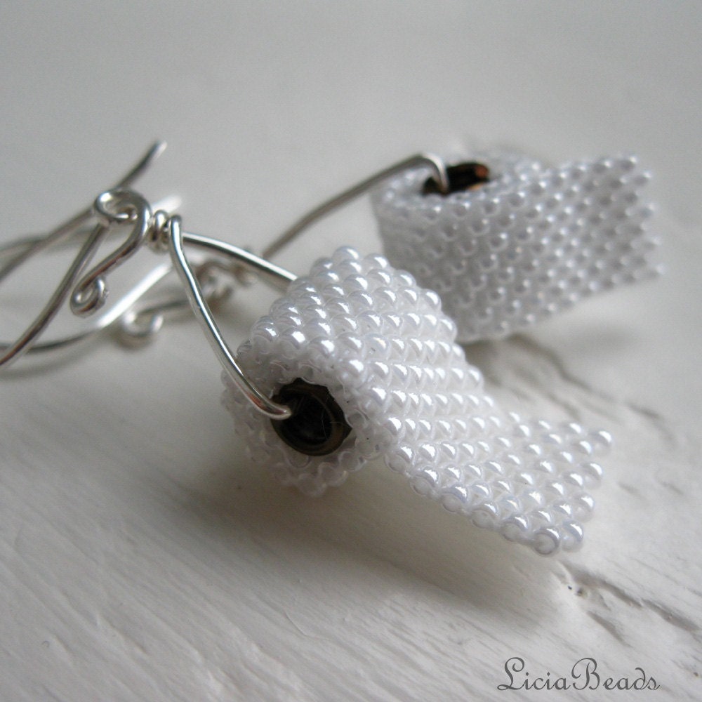 Toilet Paper earrings, triangle dangles with sterling silver, hook earrings, allow 2-3 weeks before shipping