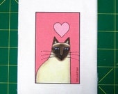 Siamese Sealpoint Cat... Fabric DIY Craft Panel Quilt Block for Sewing Projects