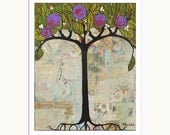 Art Print Tree, Love Bright Cheerful Whimsical 8X10