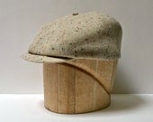 Men's Newsboy Cap in Vintage Cream Wool Tweed