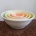 Summer Fruits Nesting Bowls - Large Set of Stoneware Pottery Bowls