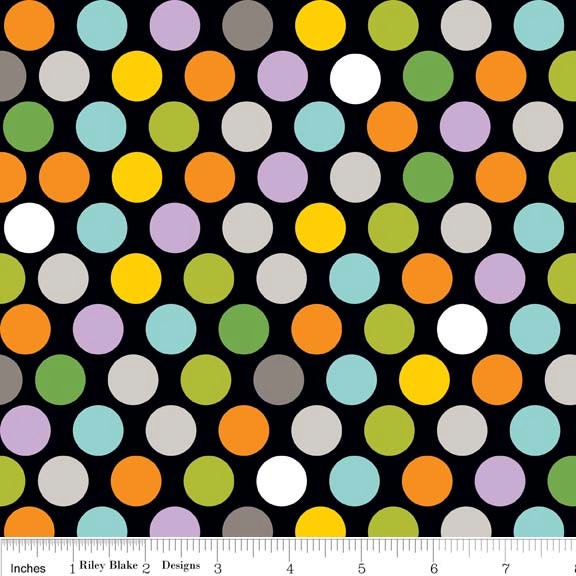 Too Cute to Spook Dot Multi  - 1/2 Yard