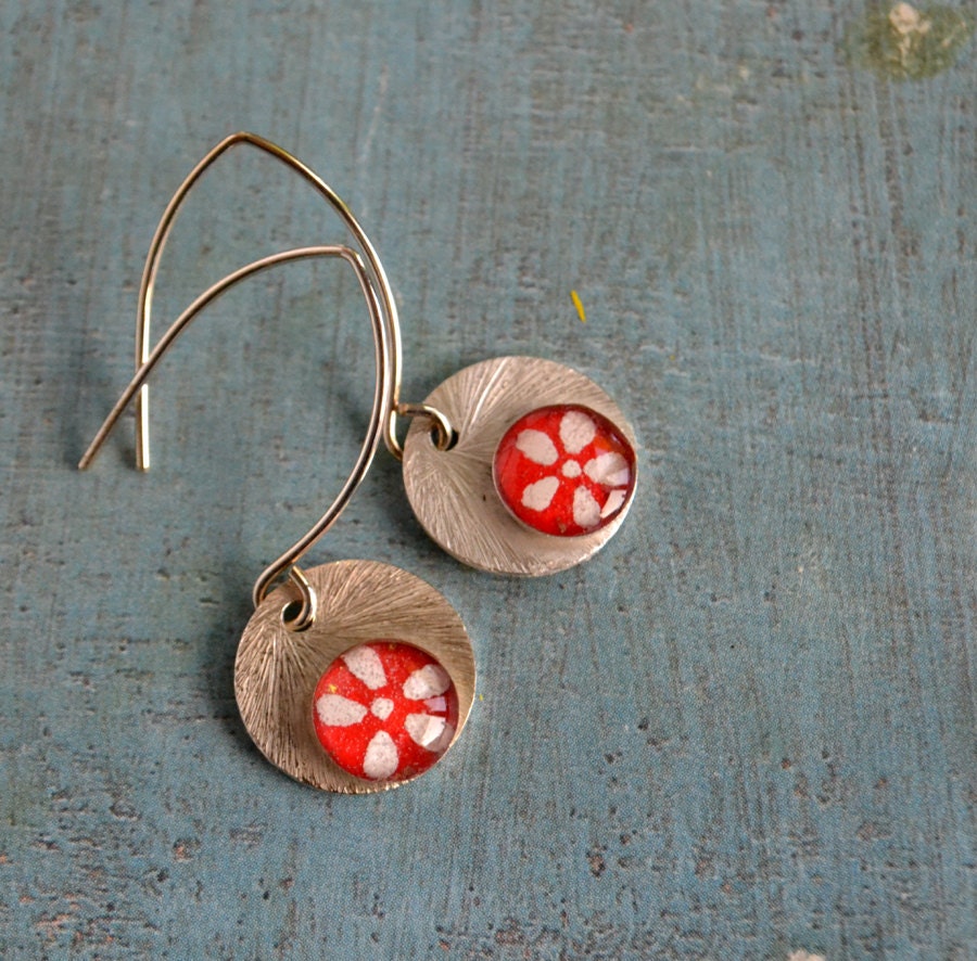 Japanese Garden earrings - sterling zilver, washi papier