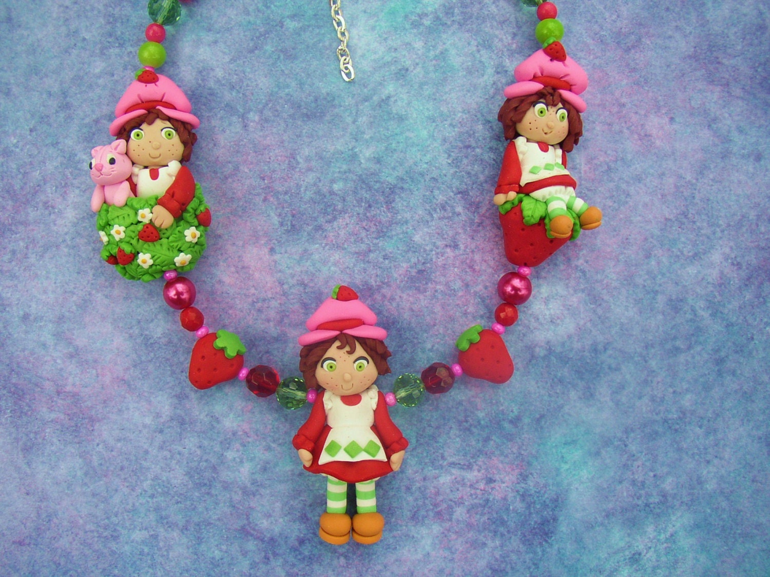 Boutique Custom Strawberry Girl Girl Necklace