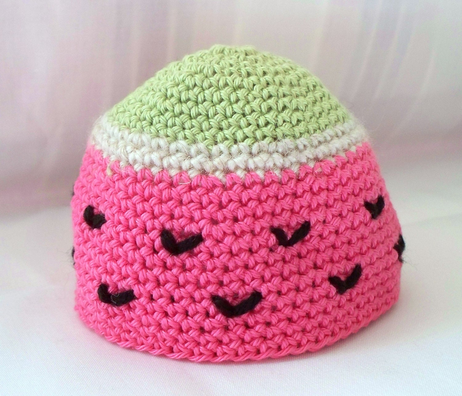 Crochet Doll Hat - Summer Watermelon Fruit - Itty Bitty Baby Doll from American Girl