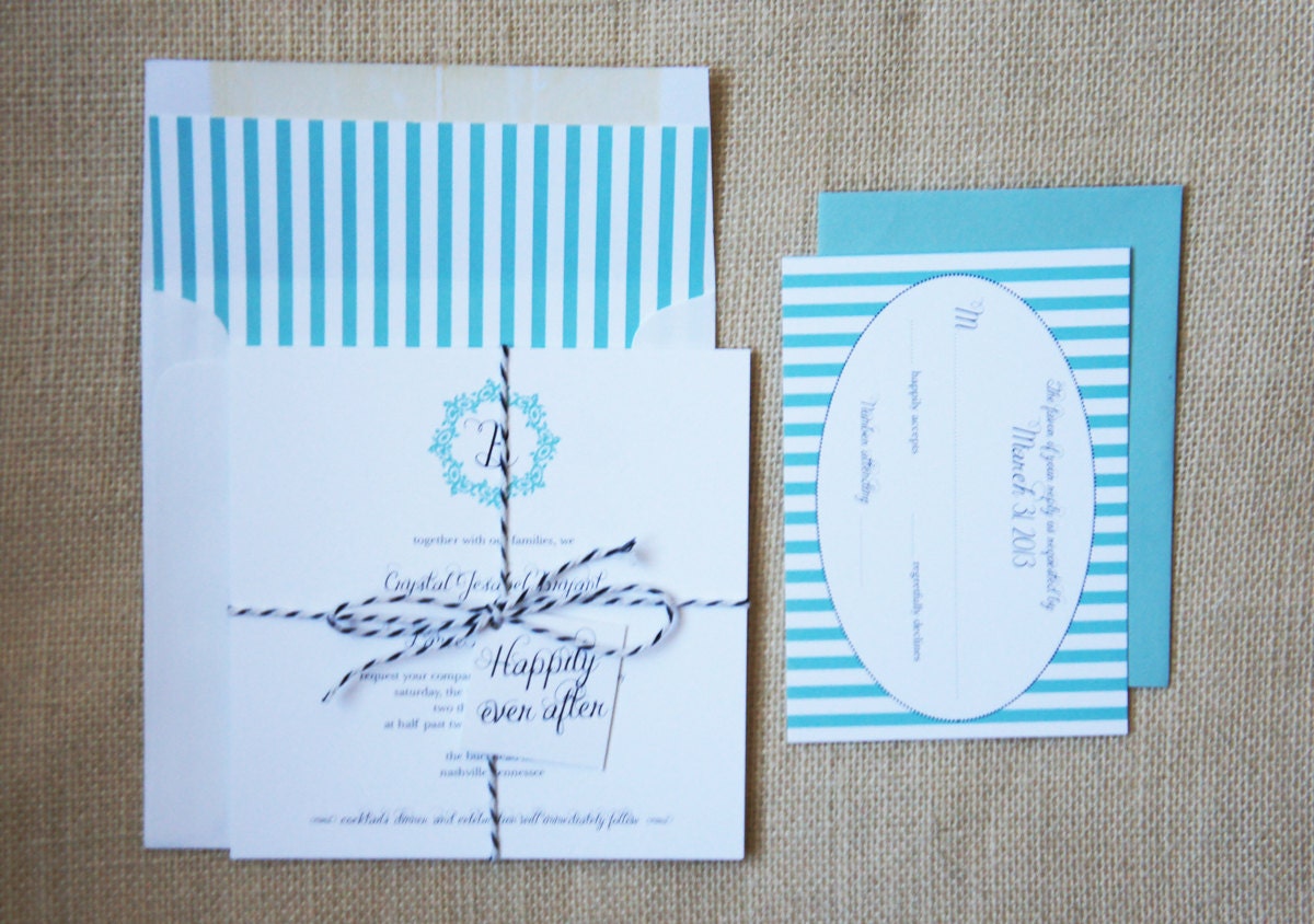 Classic Monogram Square Invitations