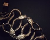 Lady Medusa Bronze Snake Hair Band with Clear Swarovski Crystals