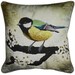 Cushion cover for throw pillow with bird - Great tit - 16x16 inch 40x40cm DELUXE edition