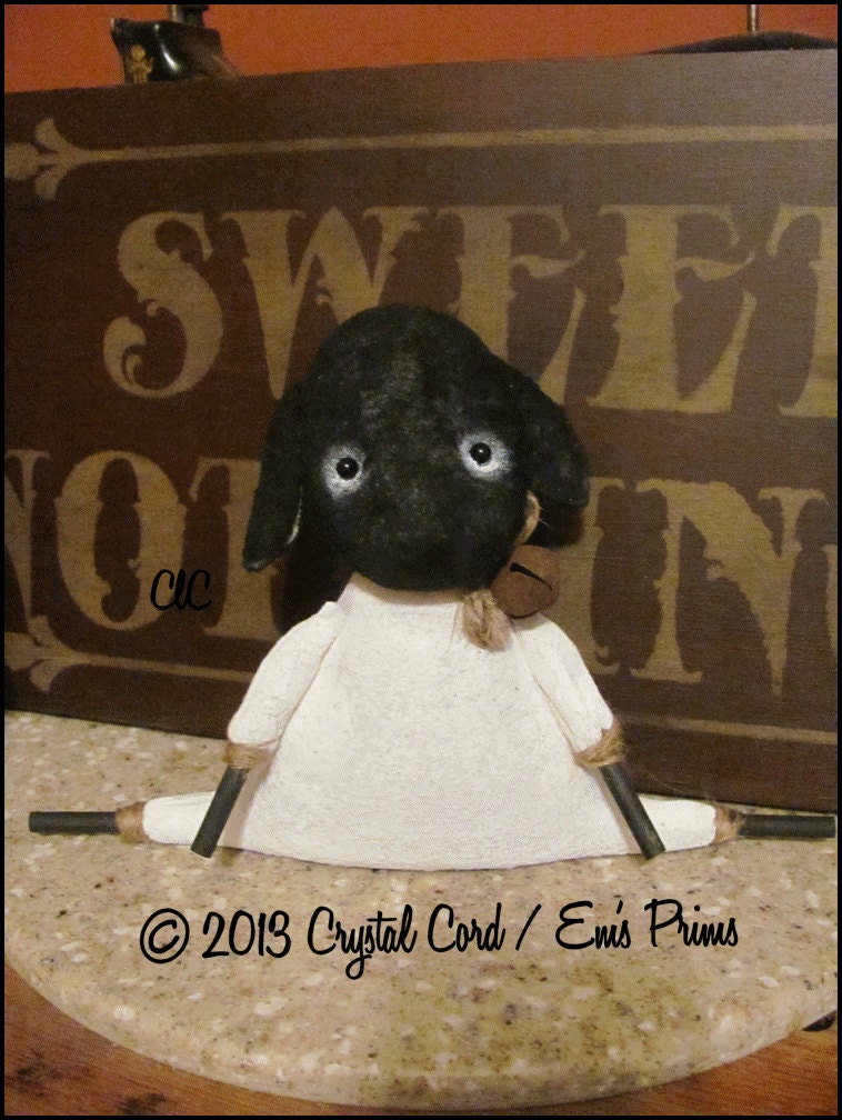 Whimsy art doll Sheep Primitive Country decor Cottage chic Farm