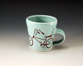 Banana seat mug - green glaze - "things that go" series