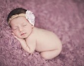 Clara - Nana's Attic - Vintage Style Shabby Rosette - Lavender Purple - or YOU CHOOSE COLOR - Lace Wrap - Baby Girl Toddler Adult Headband