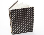 Star journal, handmade journal, black and ivory, stars, dream journal, gift under 15