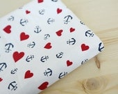 3123 - Anchor Heart Twill Cotton Fabric - 57 Inch (Width) x 1/2 Yard (Length)