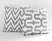 Gray Pillow Covers Throw Accent Chevron Decorative 20x20 Set of 2