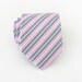 Necktie Pink Gray and White Stripes Mens Tie