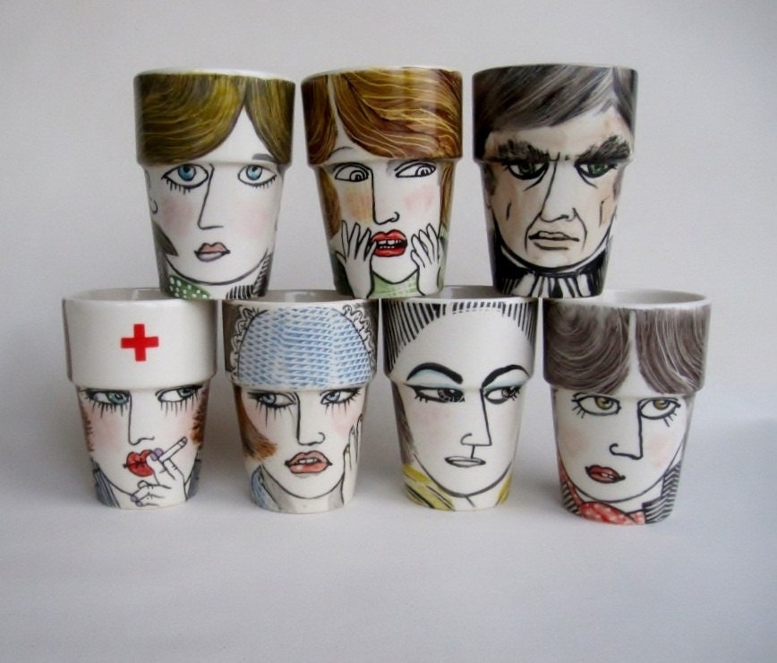 Aurora - Handpainted earthenware mug  - ready to ship