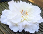 Classic Bridal Peony Hair Flower Fascinator- Weddings- Bride- Bridesmaid- Gift, Statement,  Simple, Elegant
