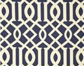Free US Shipping-New Arrival-Indoor/Outdoor Decorative Designer Pillow Cover 18x18 Imperial Trellis In Navy Blue