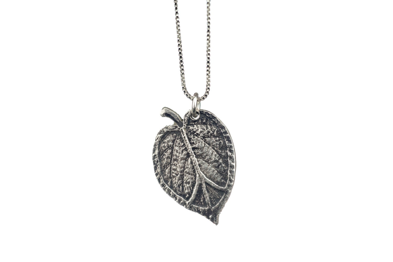 Leaf Peace Sign Necklace Jewelry Leaves Sterling Silver Recycled Custom