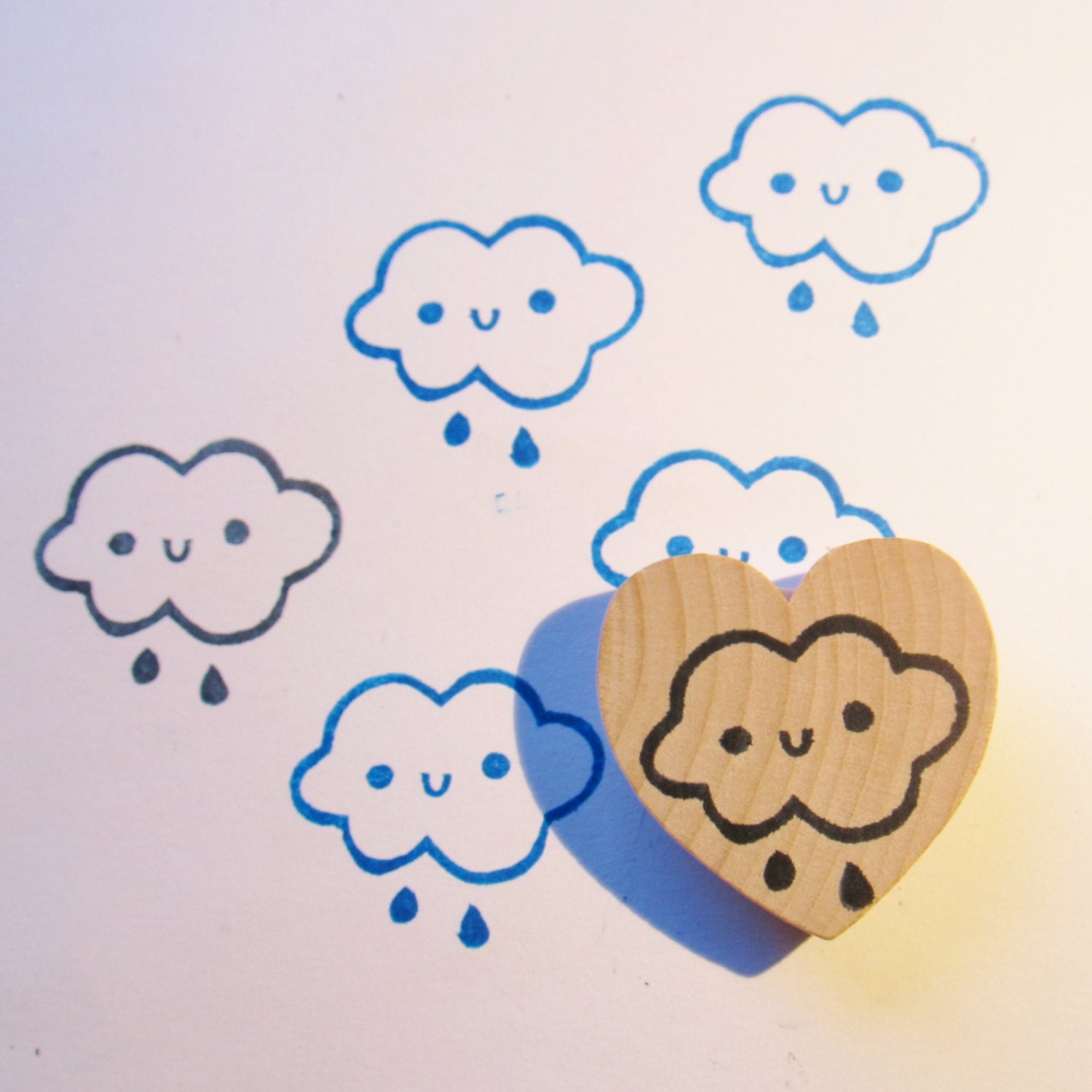 Little cloud hand carved stamp