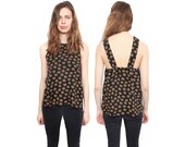 Eyeball print suspender backless tank top Small Medium