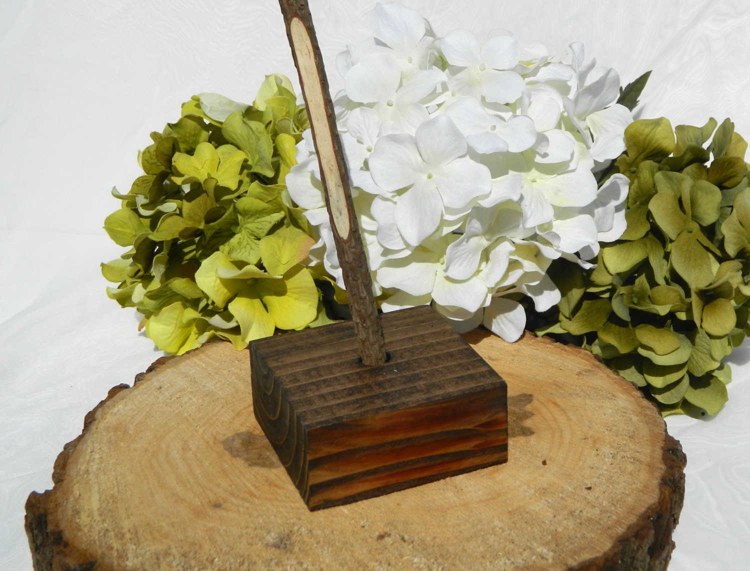 Rustic Wood Wedding Guest Book  Pen Holder with Rustic twig pen