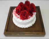 Rustic Wedding Wood Cake Stand (14 x 14 x 2.5)
