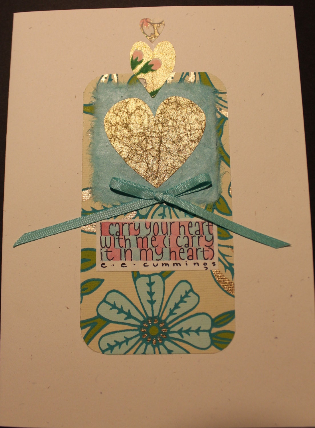 Handmade card for Mother's Day, Father's Day, Birthday, Valentine, Wedding Announcement, Anniversary