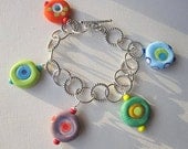 Happy Beads handmade lampwork bead dangle bracelet
