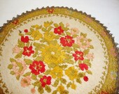 vintage round needlepoint tapestry belgium group muylle