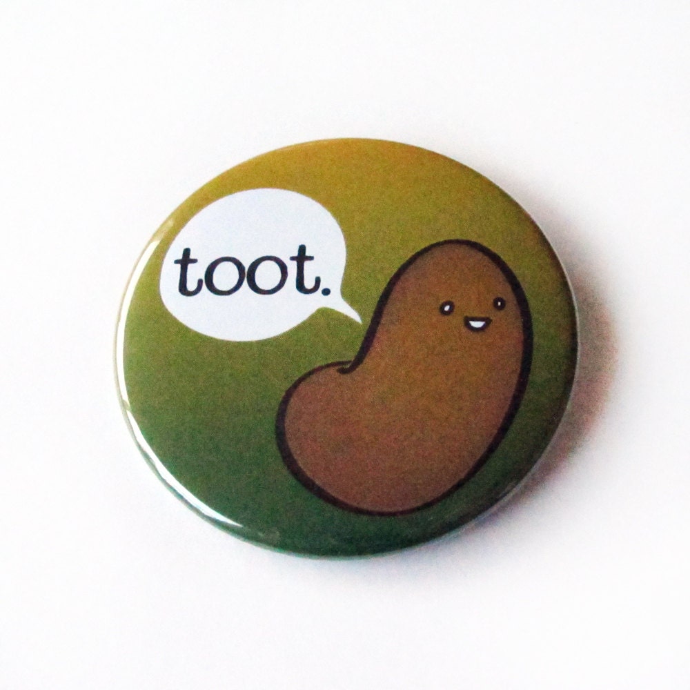 Toot Bean 2.25 Inch Button
