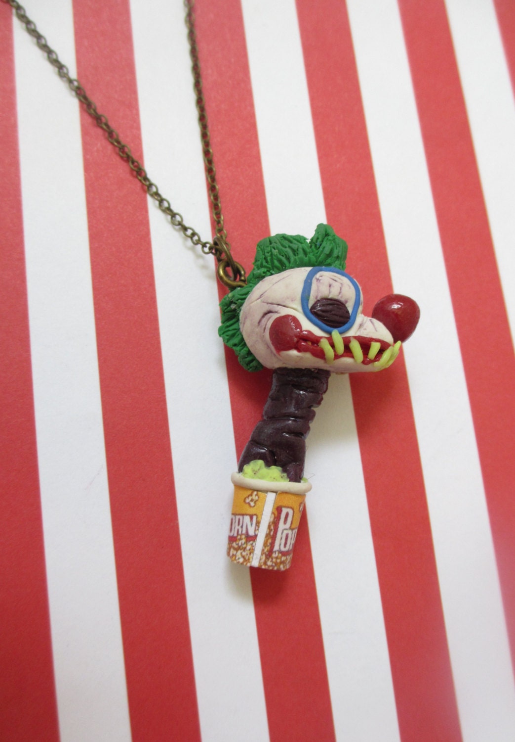 Killer Klowns Popcorn Monster necklace