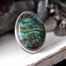 Large Kingman Turquoise Ring - oval - sterling silver - size 8,25 - ooak