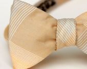 peach and dove grey freestyle bow tie for men