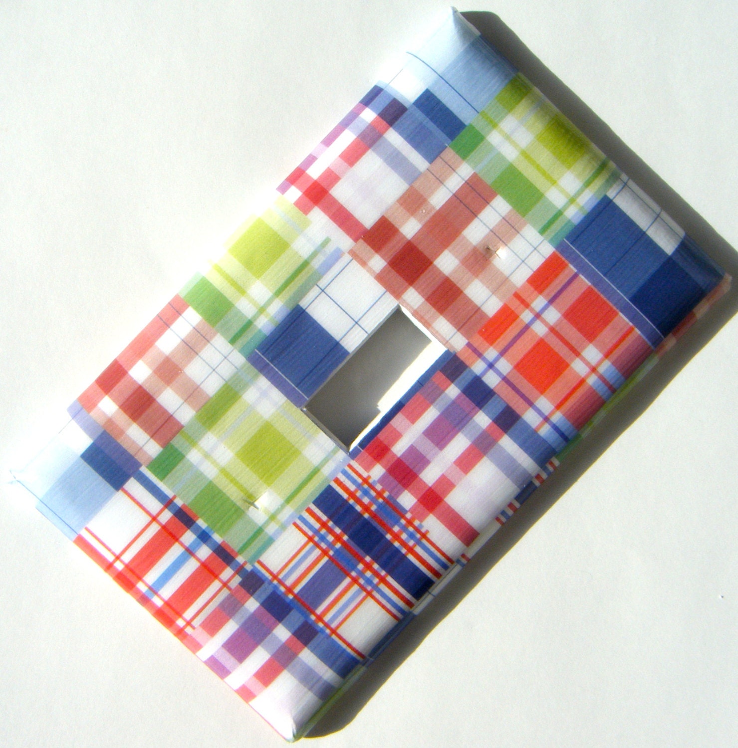 Pottery Barn-esque Madras Plaid Light Switch Cover Switchplate